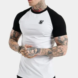 White Raglan Muscle Fit T-Shirt