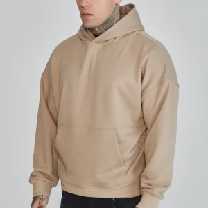 Beige Graphic Hoodie