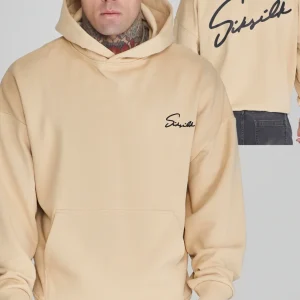 Beige Script Hoodie