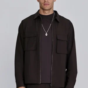 Brown Full Zip Overshirt