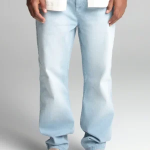 Washed Light Blue Tapered Jeans