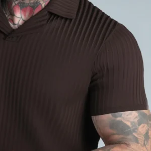 Dark Brown Smart Revere Polo T-Shirt