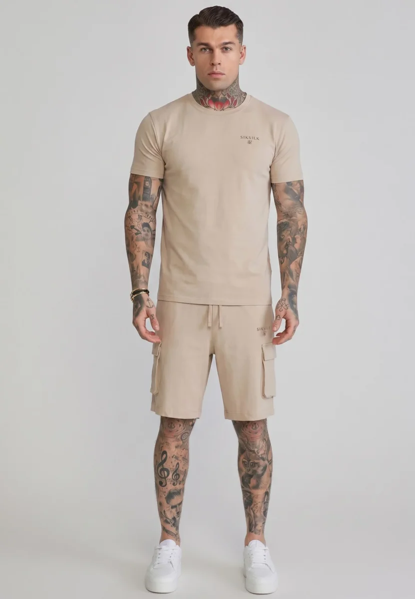 Beige T-Shirt and Shorts Set