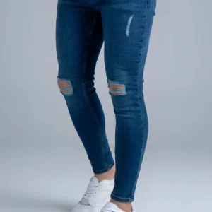 Blue Distressed Skinny Jeans