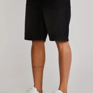 Washed Black Denim Shorts