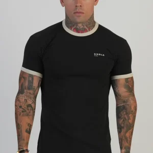 Black and Ecru Ringer T-Shirt