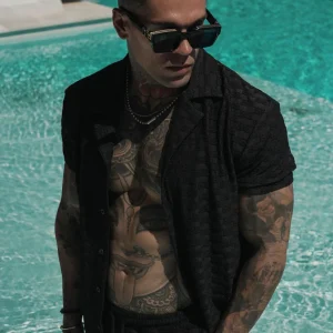Black Towelling Shirt