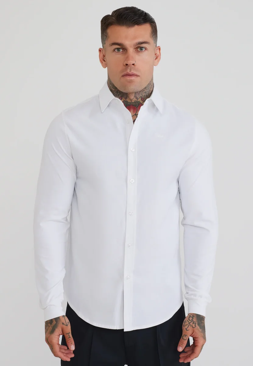 White LS Muscle Fit Shirt - Image 2