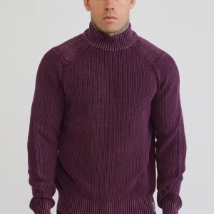 Burgundy High Neck Sweater