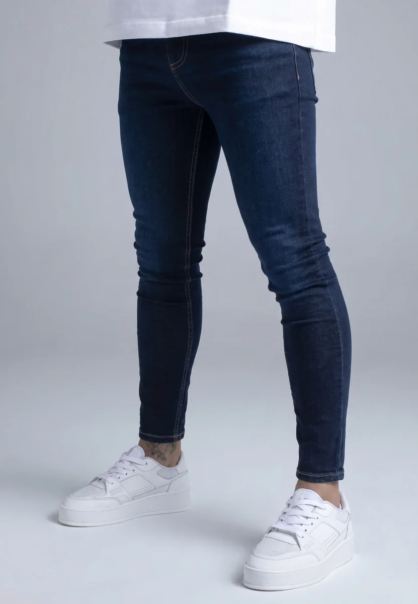 Washed Indigo Blue Skinny Jeans