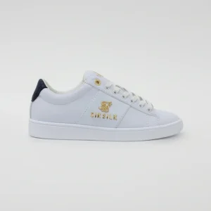 White Juniors Low-Top Classic Trainer With Metal Logo
