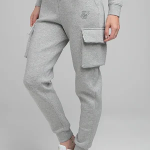 SikSilk Cargo Joggers - Grey Marl