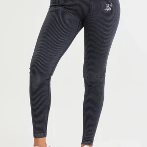 SikSilk Ribbed Gym Leggings - Black