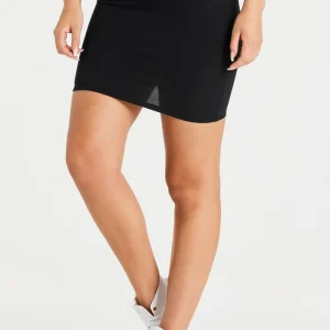 Black Core Tape Bodycon Skirt