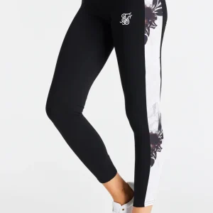SikSilk Retro Fire Leggings - Black & Ecru