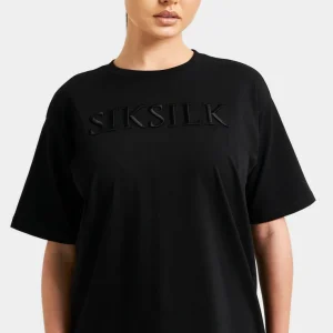 Black Embroidered Boyfriend T-Shirt