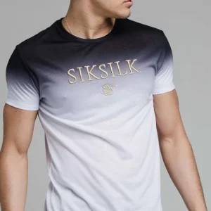 Black Embroidered Muscle Fit T-Shirt